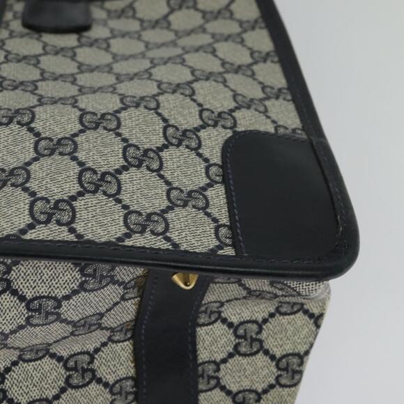 GUCCI GG Supreme Sherry Line Hand Bag Pvc Navy Gold - Picture 13 of 16